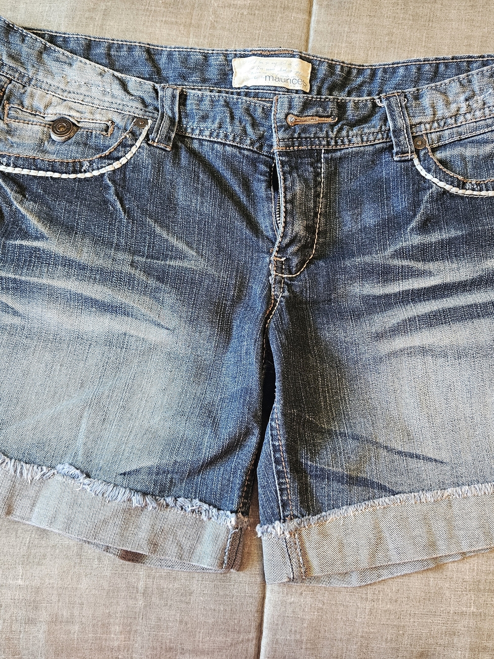 Maurices Women's Denim Shorts in Blue - Classic Rolled Hem